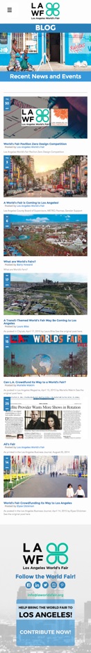Los Angeles World's Fair blog page - mobile screen shot